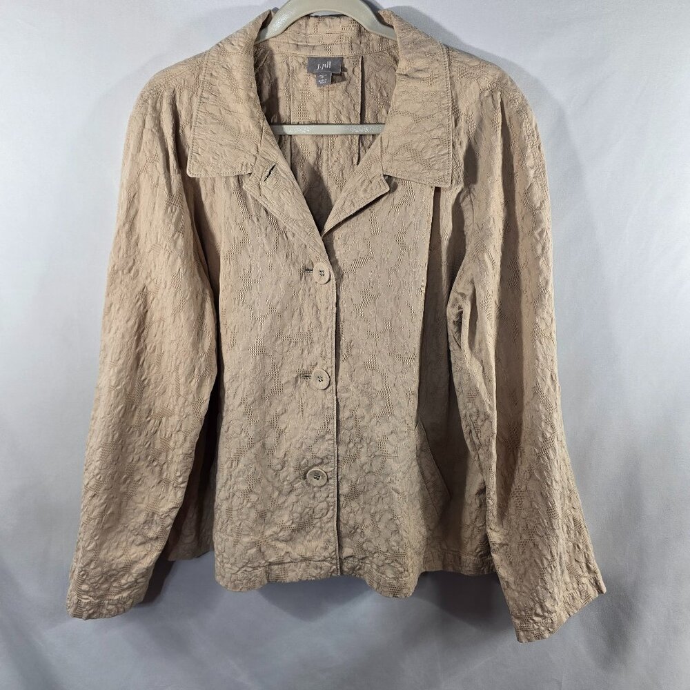 J. JILL Button Brocade Tapestry Front Stretch Career Jacket Pockets XL (HG)